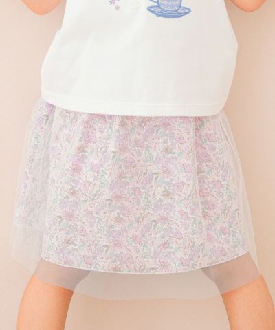 子供服 女の子 オリジナル花柄 チュールスカート