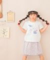 子供服 女の子 オリジナル花柄 チュールスカート パープル(91) モデル画像アップ