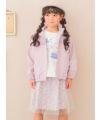 子供服 女の子 オリジナル花柄 チュールスカート パープル(91) モデル画像2