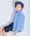 子供服 男の子 チェック柄切り替え ボタン シャツ ブルー(61) モデル画像2