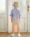 子供服 男の子 チェック柄切り替え ボタン シャツ ブルー系(63) モデル画像2