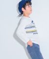 ベビー服 男の子 綿１００％ 乗り物 長袖 Tシャツ オフホワイト(11) モデル画像3