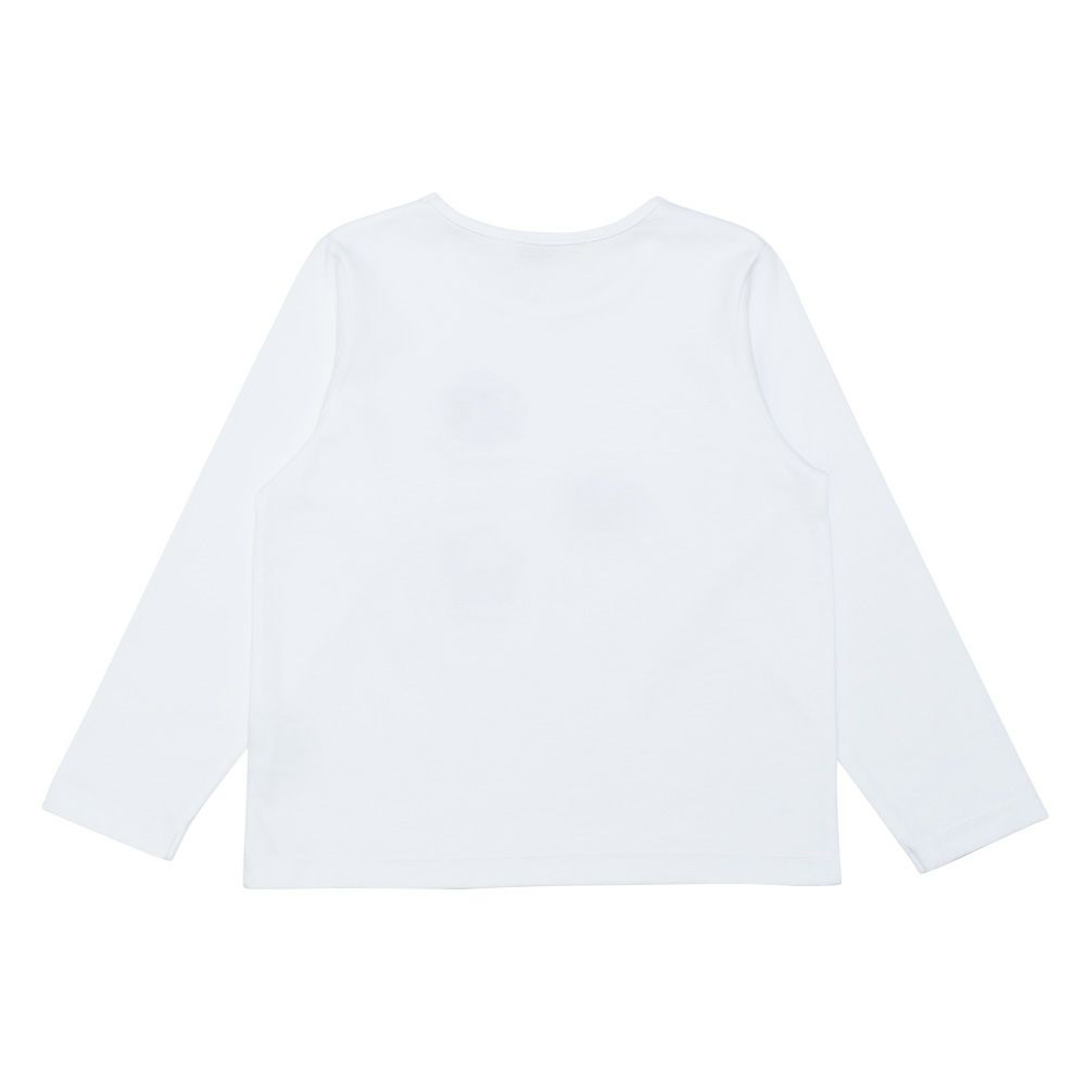 子供服 女の子 こども服 子ども服 綿100％ ロンT トドラー キッズ ジュニア ラメ きらきら リボン モチーフ プリント オフホワイト(11) 背面