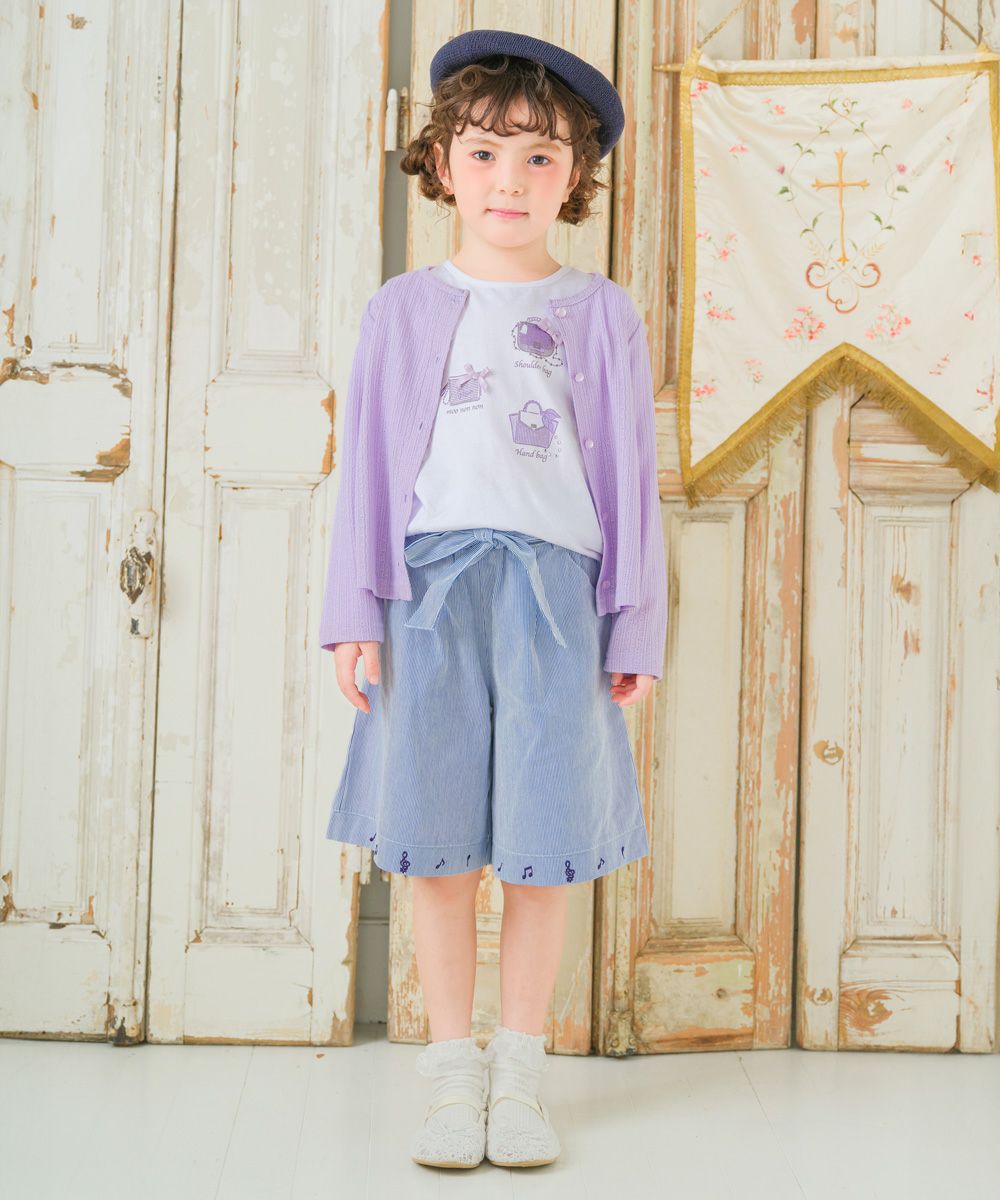 子供服 女の子 こども服 子ども服 綿100％ ロンT トドラー キッズ ジュニア ラメ きらきら リボン モチーフ プリント オフホワイト(11) モデル画像2
