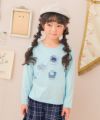 子供服 女の子 綿100％ バッグモチーフ 長袖 Tシャツ ブルー(61) モデル画像アップ