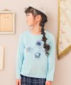 子供服 女の子 綿100％ バッグモチーフ 長袖 Tシャツ ブルー(61) モデル画像全身