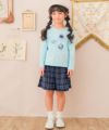 子供服 女の子 綿100％ バッグモチーフ 長袖 Tシャツ ブルー(61) モデル画像2