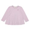 子供服 女の子 バックリボン ＆ 音符 刺繍 ボーダー Tシャツ ピンク(02) 正面