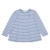 子供服 女の子 バックリボン ＆ 音符 刺繍 ボーダー Tシャツ ブルー(61) 正面
