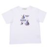 ベビー服 男の子 綿100％ ロゴ ヨット 刺繍 Tシャツ オフホワイト(11) 正面