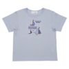 ベビー服 男の子 綿100％ ロゴ ヨット 刺繍 Tシャツ ブルー(61) 正面