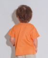 ベビー服 男の子 綿100％ 恐竜 刺繍 ロゴ Tシャツ オレンジ(07) モデル画像全身