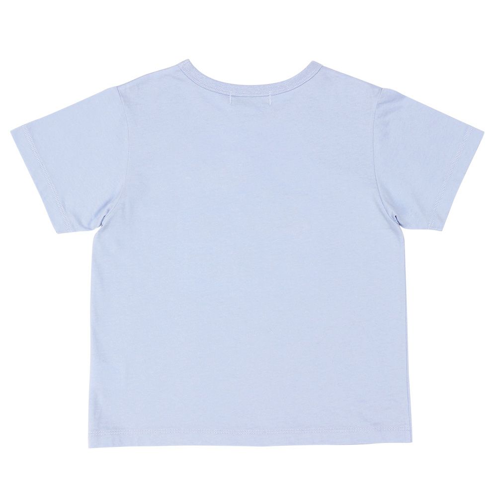 ベビー服 男の子 綿100％ 働く車 刺繍 ワッペン Tシャツ ブルー(61) 背面