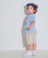 ベビー服 男の子 綿100％ 働く車プリントハーフパンツ ベージュ(51) モデル画像2