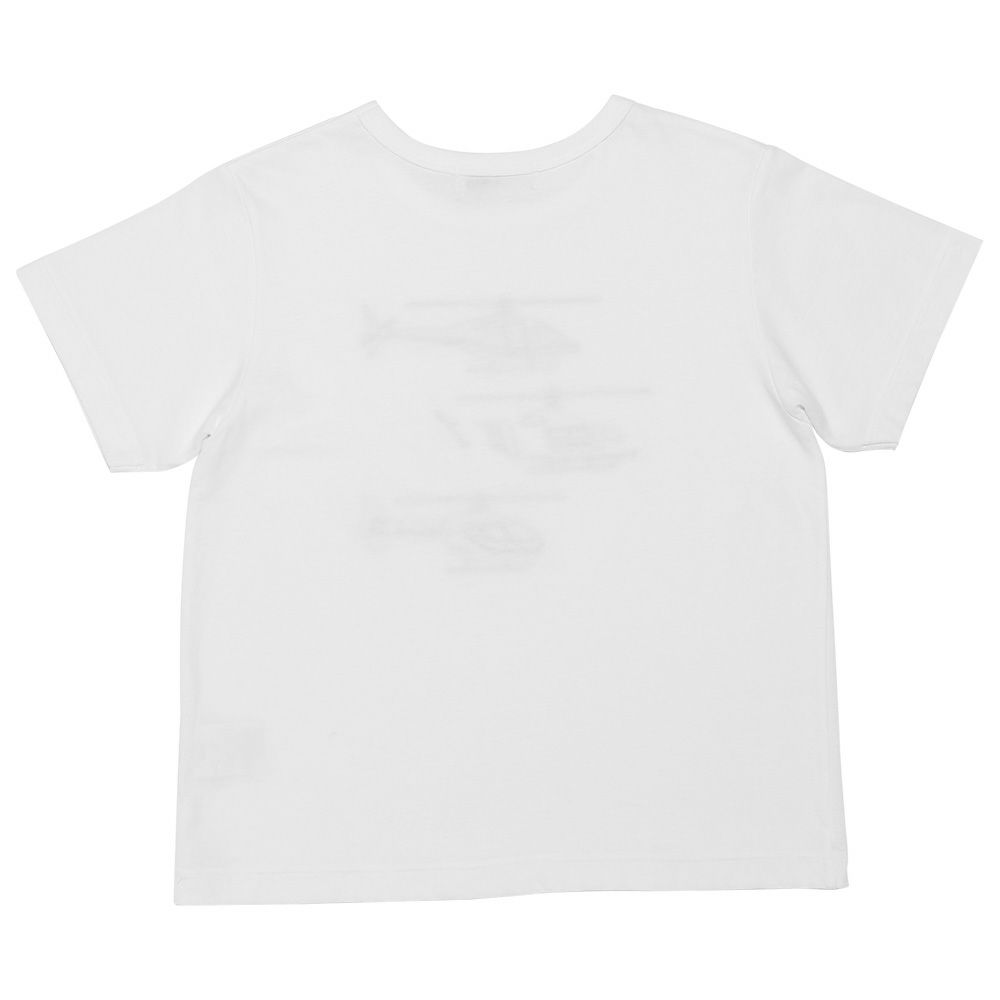 ベビー服 男の子 綿100％ ヘリコプター ワッペン Tシャツ オフホワイト(11) 背面