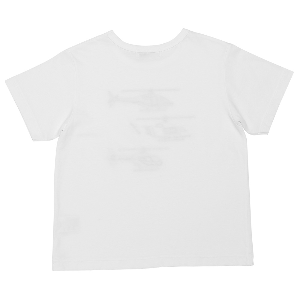 ベビー服 男の子 綿100％ ヘリコプター ワッペン Tシャツ オフホワイト(11) 背面