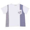 子供服 男の子 綿１００％ ストライプ柄 Tシャツ オフホワイト(11) 正面