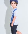 子供服 男の子 綿１００％ ストライプ柄 Tシャツ オフホワイト(11) モデル画像2