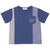 子供服 男の子 綿１００％ ストライプ柄 Tシャツ ネイビー(06) 正面
