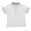 ベビー服 男の子 綿100％ 子ども服 こども キッズ ジュニア コットン ストライプ 襟付き　ロゴワッペン　ティーシャツ オフホワイト(11) 背面