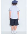 ベビー服 男の子 綿100％ 子ども服 こども キッズ ジュニア コットン ストライプ 襟付き　ロゴワッペン　ティーシャツ オフホワイト(11) モデル画像3