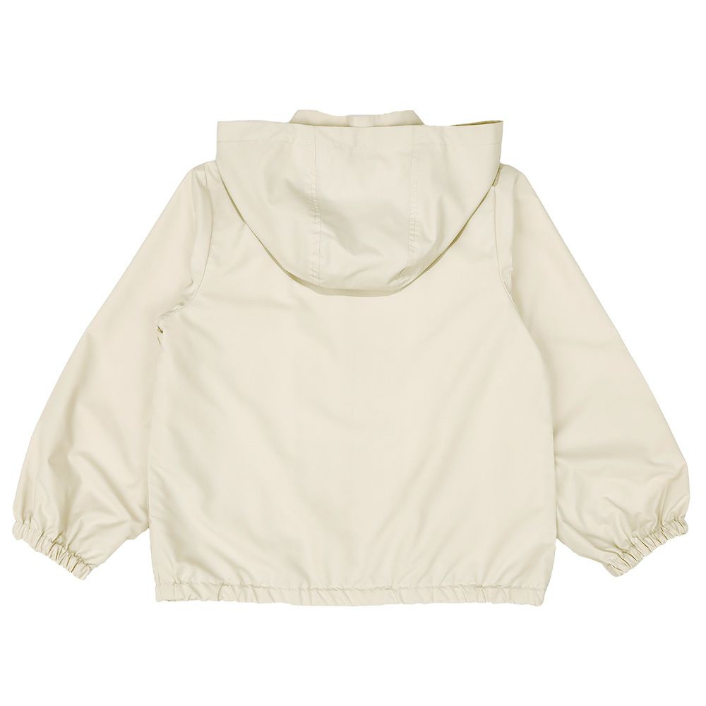 子供服 女の子 フード取り外し可能 フリル パーカー ベージュ(51) 背面