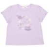 ベビー服 女の子 綿100％ ティーカップ刺繍 Tシャツ パープル(91) 正面