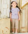 ベビー服 女の子 綿100％ ティーカップ刺繍 Tシャツ パープル(91) モデル画像3