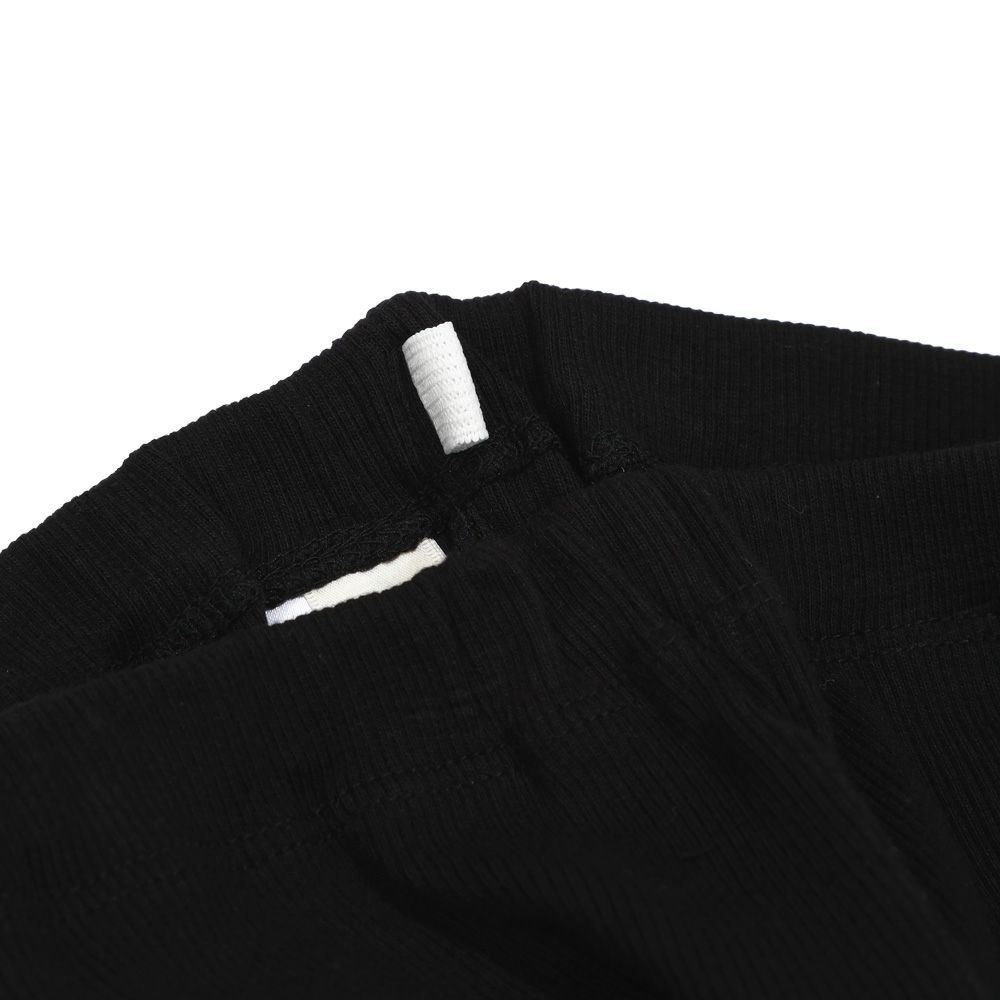 ベビー服 女の子 子ども服 こども キッズ ジュニア 小学生 通学 ストレッチ のびのび リブ 7分丈レギンス ブラック(00) デザインポイント2