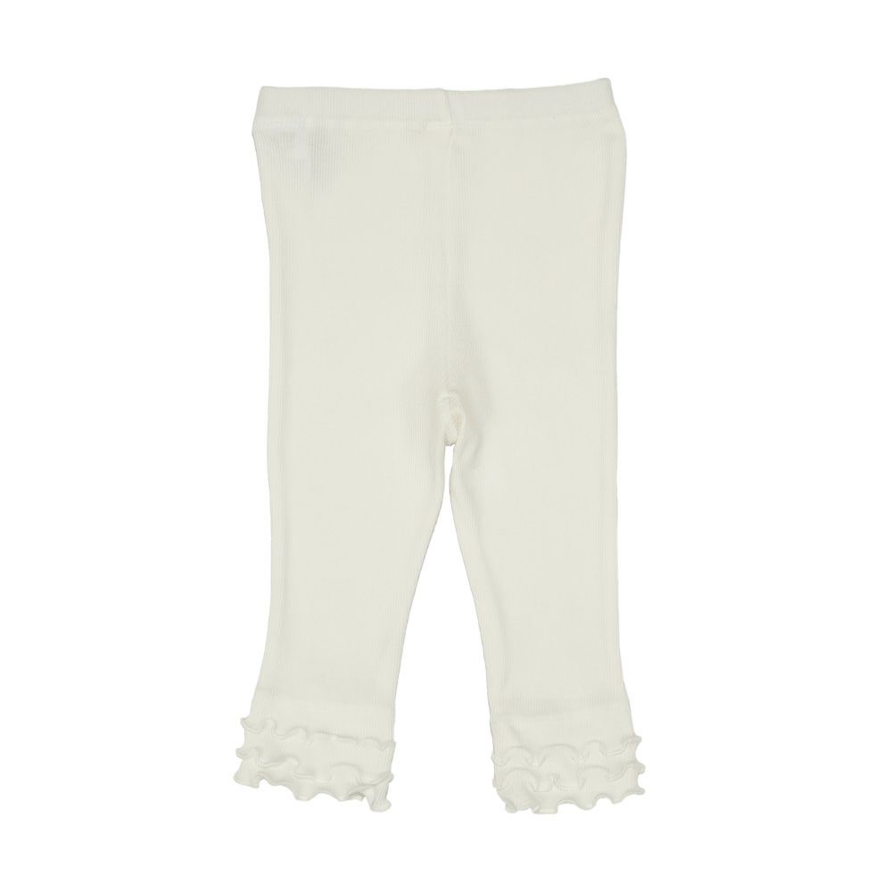 ベビー服 女の子 子ども服 こども キッズ ジュニア 小学生 通学 ストレッチ のびのび リブ 7分丈レギンス オフホワイト(11) 背面