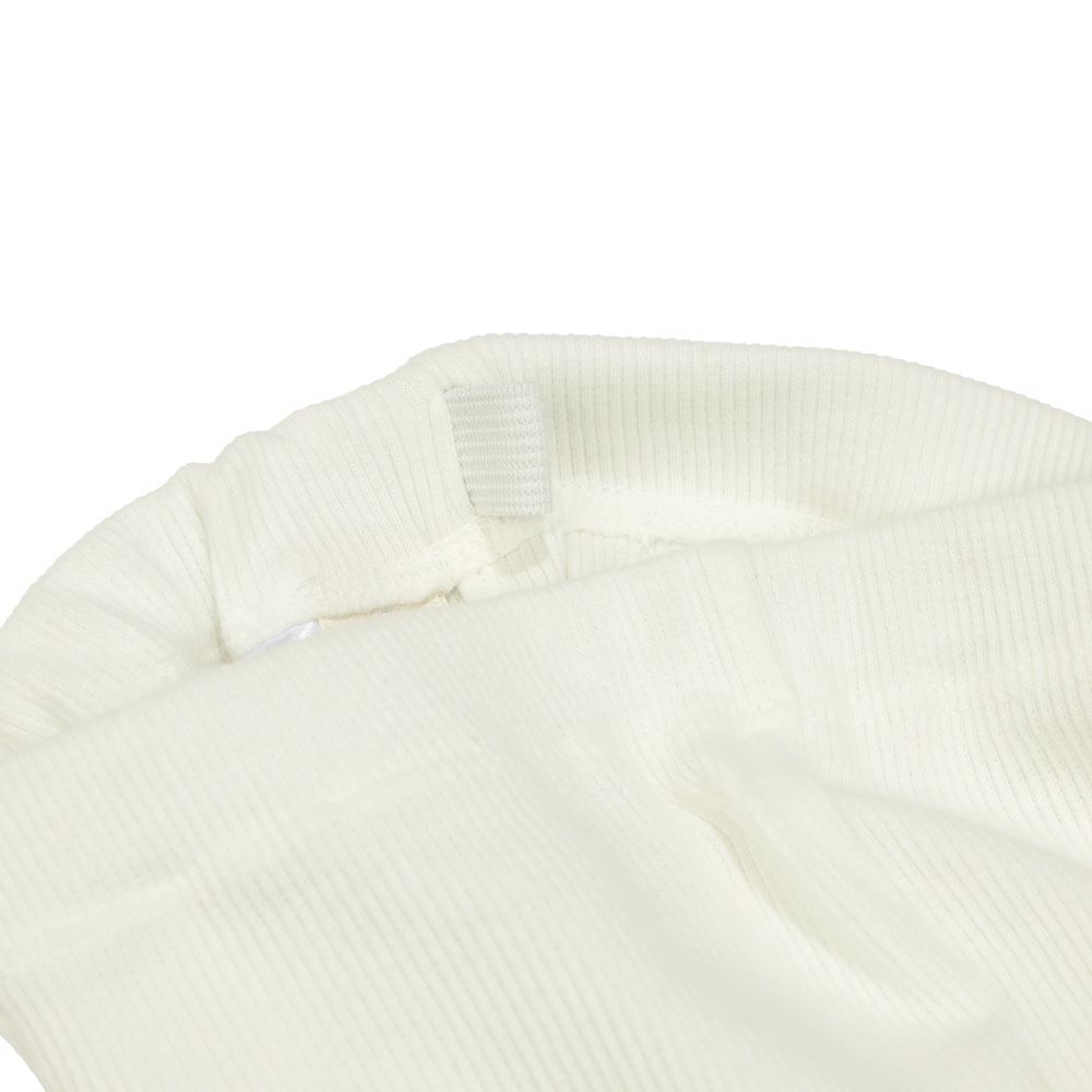 ベビー服 女の子 子ども服 こども キッズ ジュニア 小学生 通学 ストレッチ のびのび リブ 7分丈レギンス オフホワイト(11) デザインポイント2