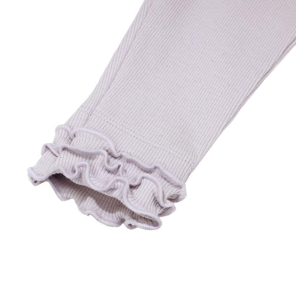 ベビー服 女の子 ベビーサイズ フリル 7分丈 レギンス パープル(91) デザインポイント1