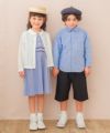 子供服 女の子 透かし柄 カーディガン オフホワイト(11) モデル画像3