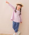 子供服 女の子 リボン付き ストレッチデニム 7分丈パンツ ブルー(61) モデル画像4