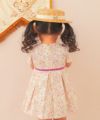 ベビー服 女の子 日本製 綿100％ 小花柄 リボン付き ワンピース ピンク(02) モデル画像2
