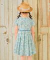 子供服 女の子 日本製 綿100％ 小花柄 プリーツ ワンピース ブルー(61) モデル画像4