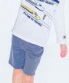ベビー服 男の子 ストレッチデニム ポケット付き ハーフパンツ ブルー(61) モデル画像アップ