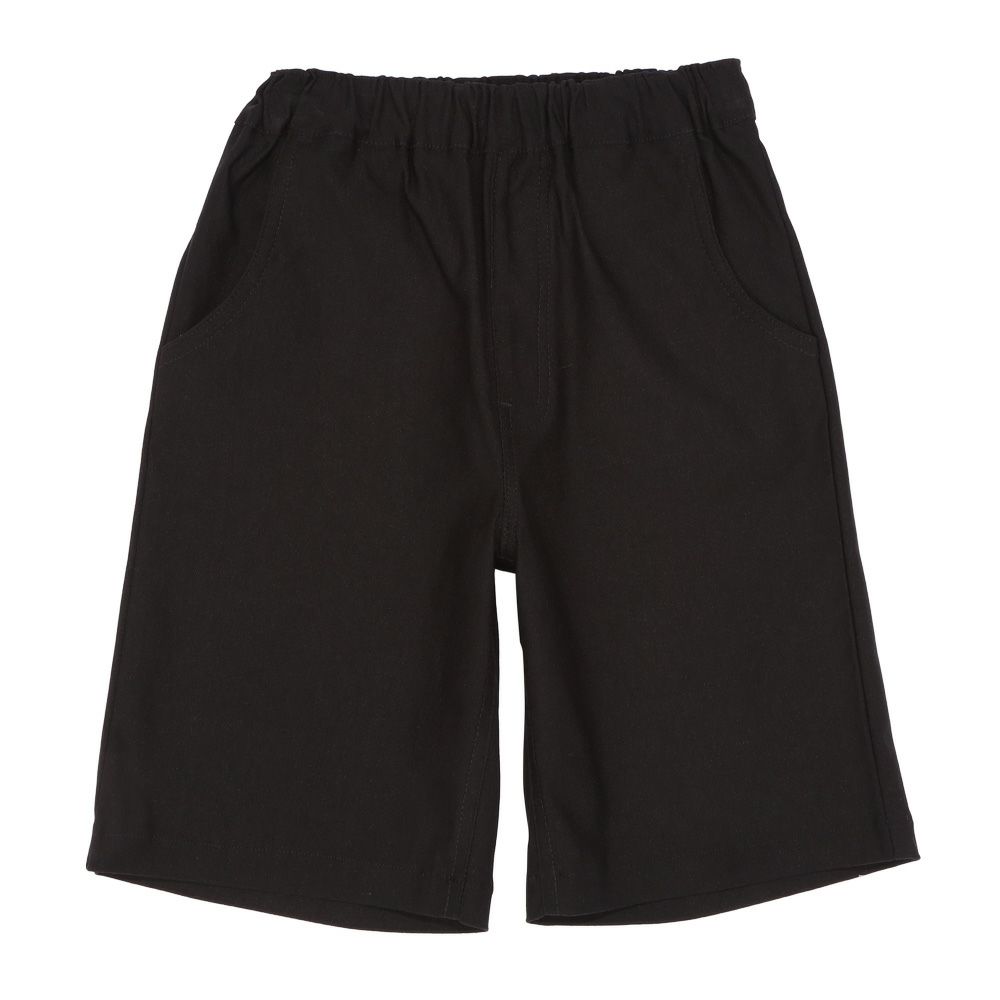 ベビー服 男の子 ストレッチツイル オリジナルロゴ ハーフパンツ ブラック(00) 正面