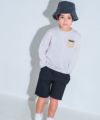 ベビー服 男の子 ストレッチツイル オリジナルロゴ ハーフパンツ ブラック(00) モデル画像アップ