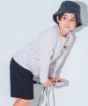 ベビー服 男の子 ストレッチツイル オリジナルロゴ ハーフパンツ ブラック(00) モデル画像全身