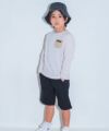 ベビー服 男の子 ストレッチツイル オリジナルロゴ ハーフパンツ ブラック(00) モデル画像3