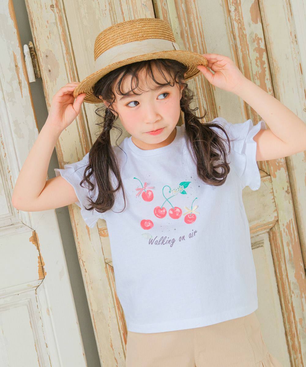 ベビー服 女の子 子ども服 こども キッズ 赤ちゃん 小学生 綿100％ コットン さくらんぼ チェリー プリント フリル