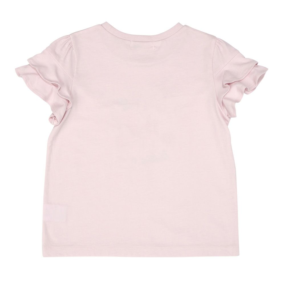 ベビー服 女の子 子ども服 こども キッズ 赤ちゃん 小学生 綿100％ コットン さくらんぼ チェリー プリント フリル ピンク(02) 背面