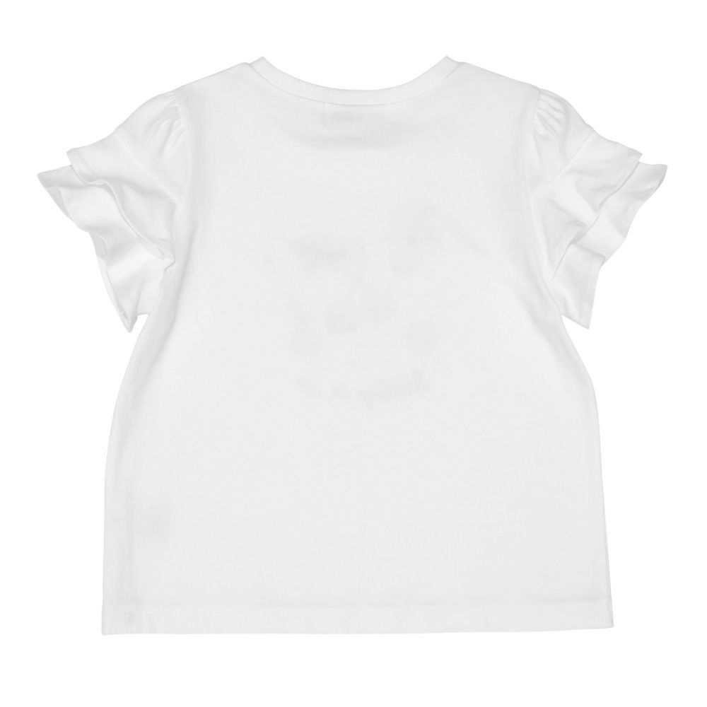 ベビー服 女の子 子ども服 こども キッズ 赤ちゃん 小学生 綿100％ コットン さくらんぼ チェリー プリント フリル オフホワイト(11) 背面