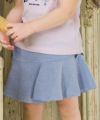 ベビー服 女の子 ストライプ柄 リボン付 キュロットパンツ ブルー(61) モデル画像1