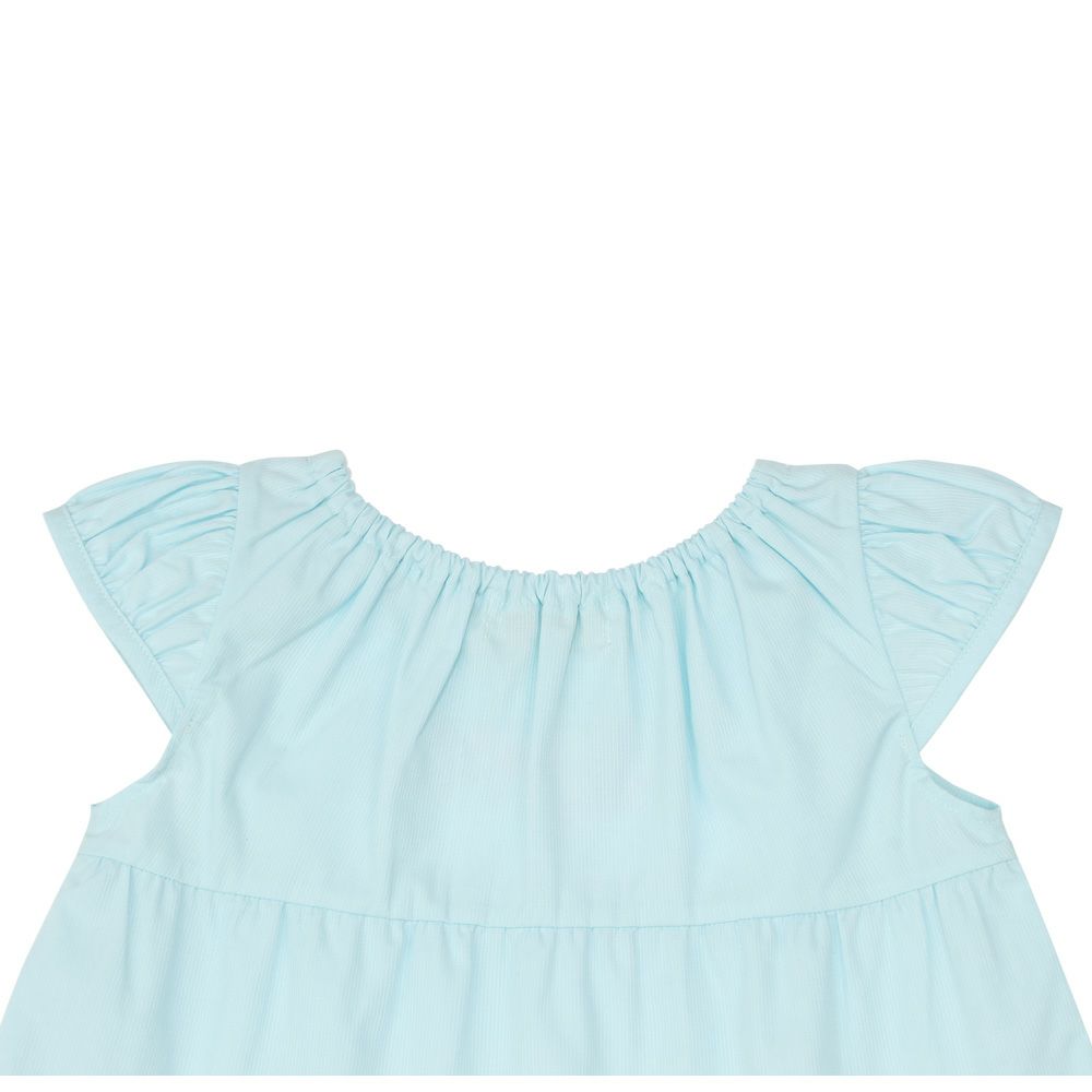 ベビー服 女の子 お花 刺繍  Aライン ワンピース グリーン(08) デザインポイント2