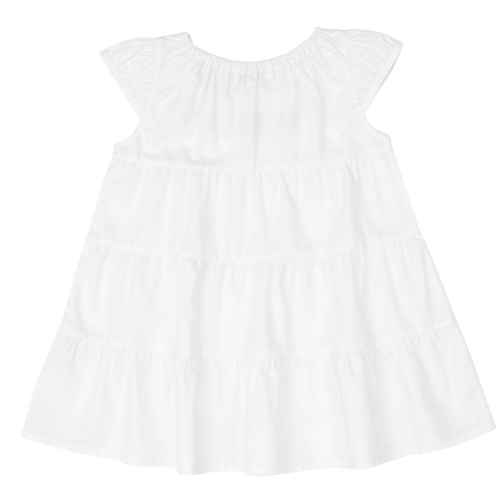 ベビー服 女の子 お花 刺繍  Aライン ワンピース オフホワイト(11) 背面