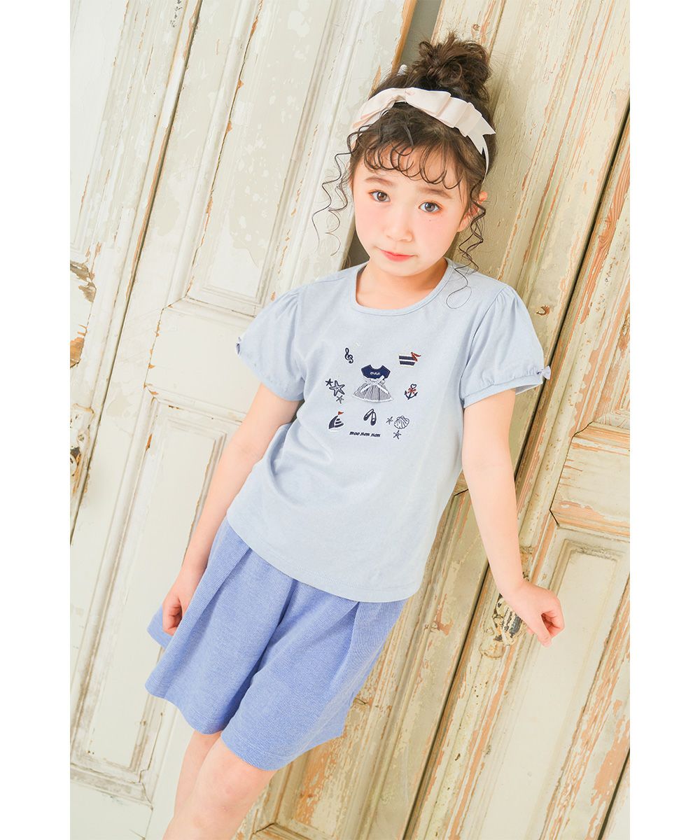ベビー服 女の子 綿100％ マリン 貝殻 Tシャツ ブルー(61) 