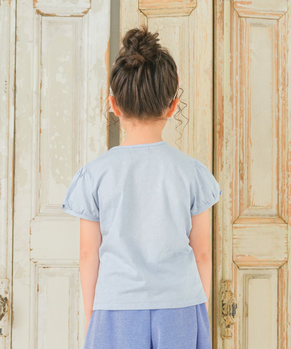 ベビー服 女の子 綿100％ マリン 貝殻 Tシャツ ブルー(61) 