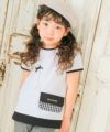 ベビー服 女の子 綿100％ リボン付き ポシェット風 Tシャツ オフホワイト(11) モデル画像1